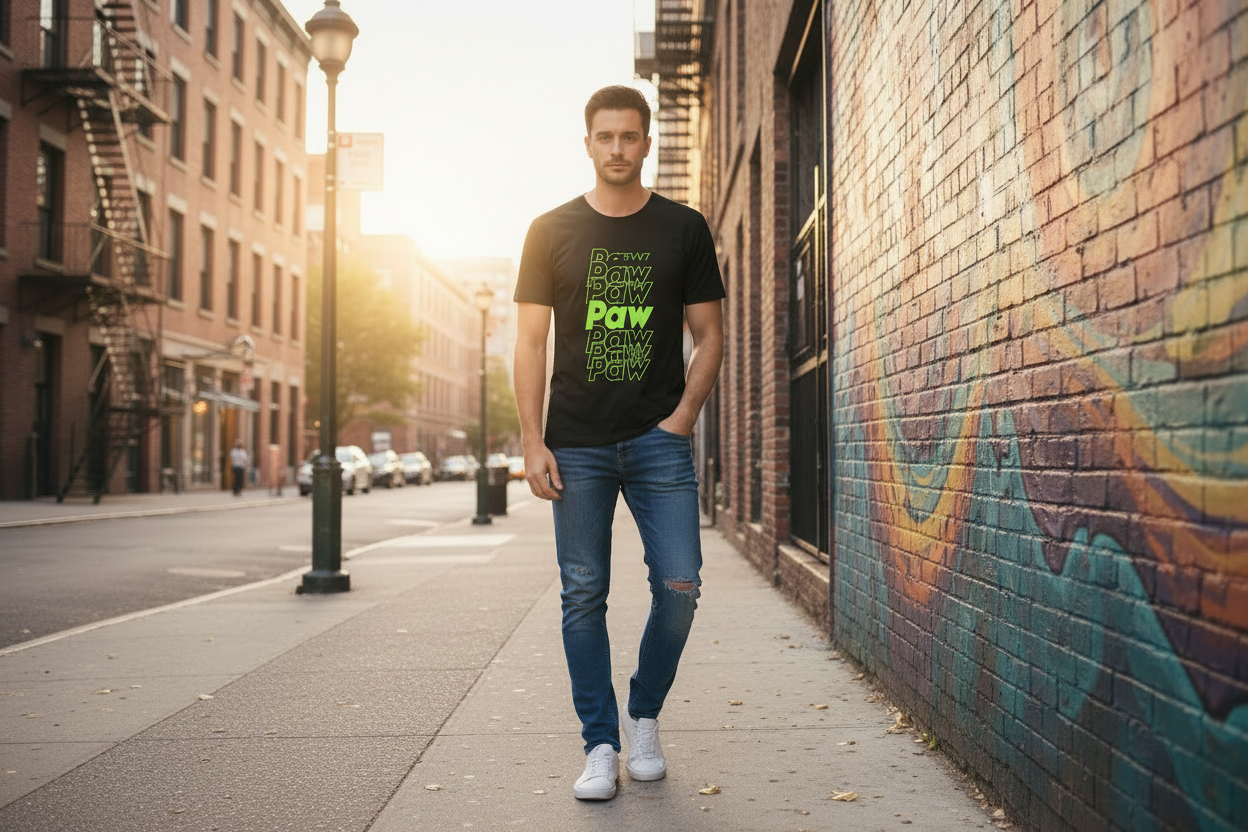 Herren Premium Bio T-Shirt Paw Paw Paw