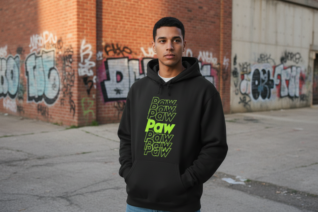 Herren Premium Bio Hoodie Paw Paw Paw