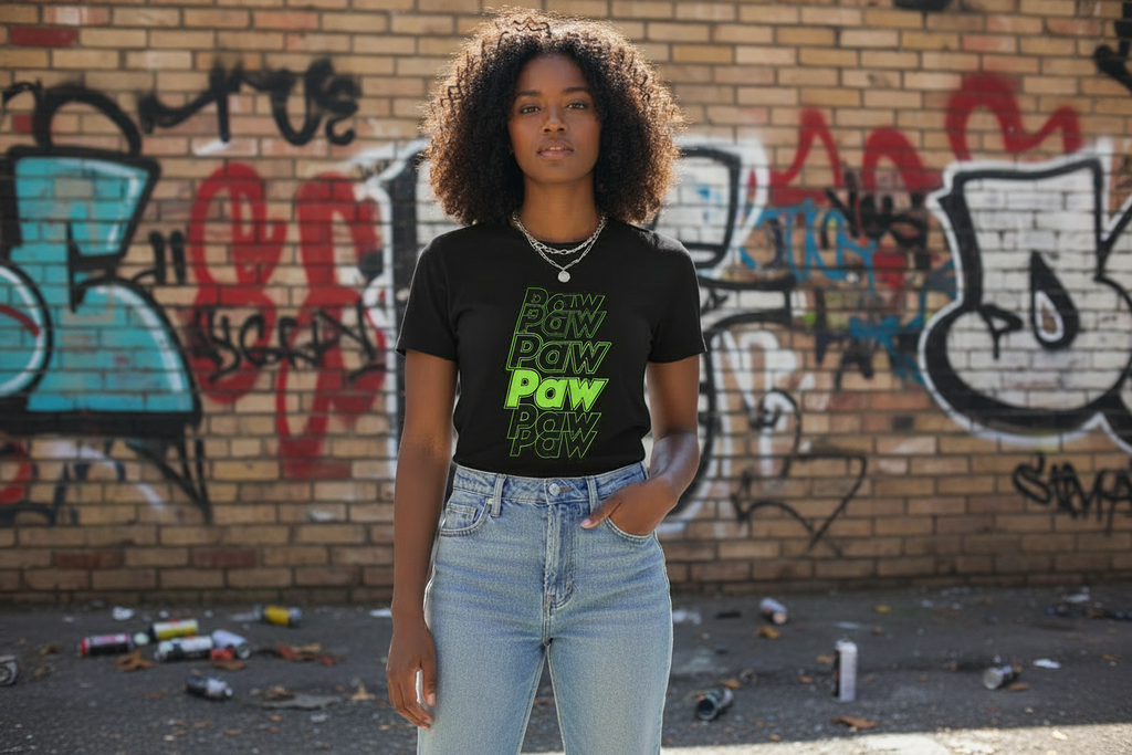 Damen Premium Bio T-Shirt Paw Paw Paw