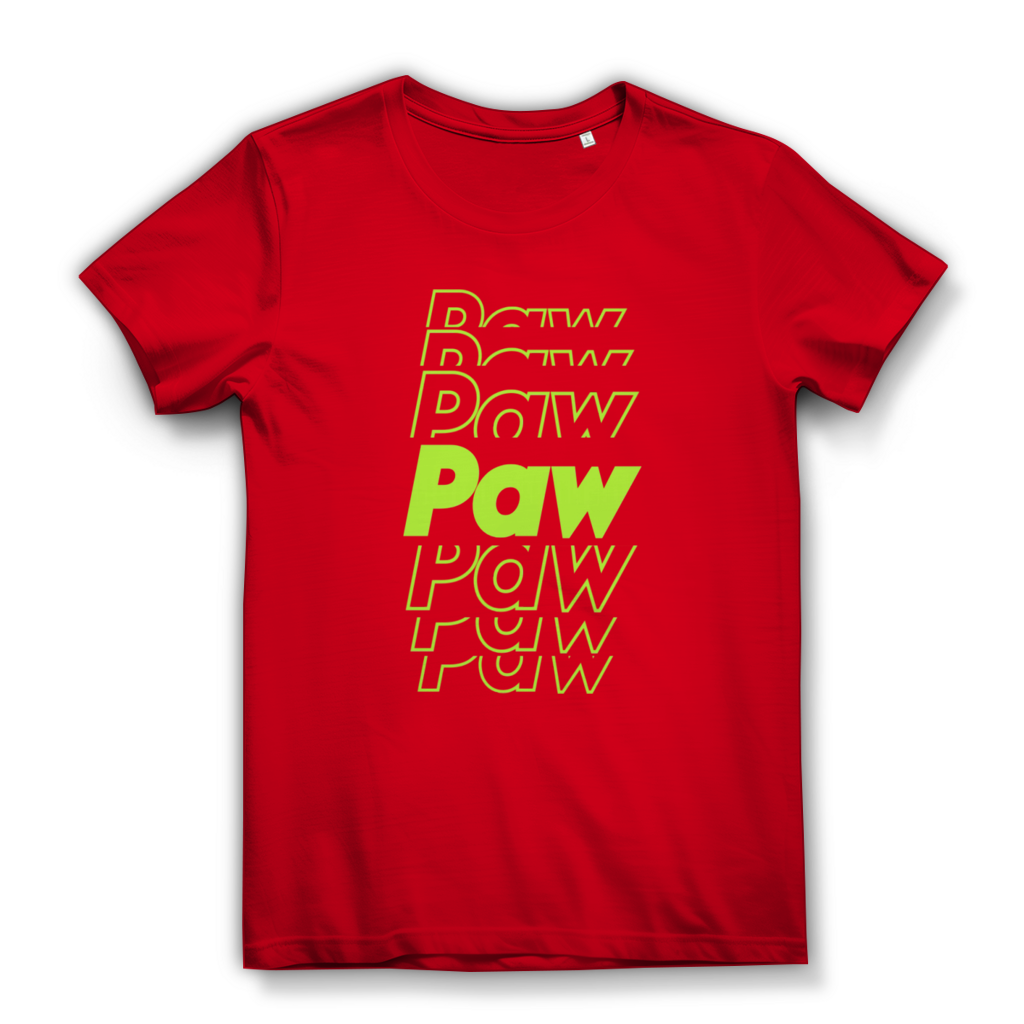 Damen Premium Bio T-Shirt Paw Paw Paw