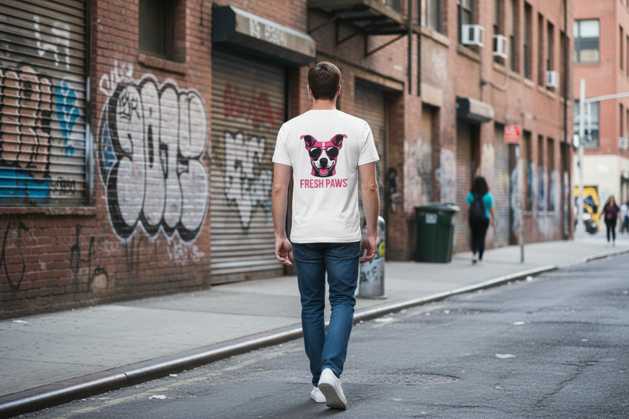 Herren Premium Bio T-Shirt Fresh Paws