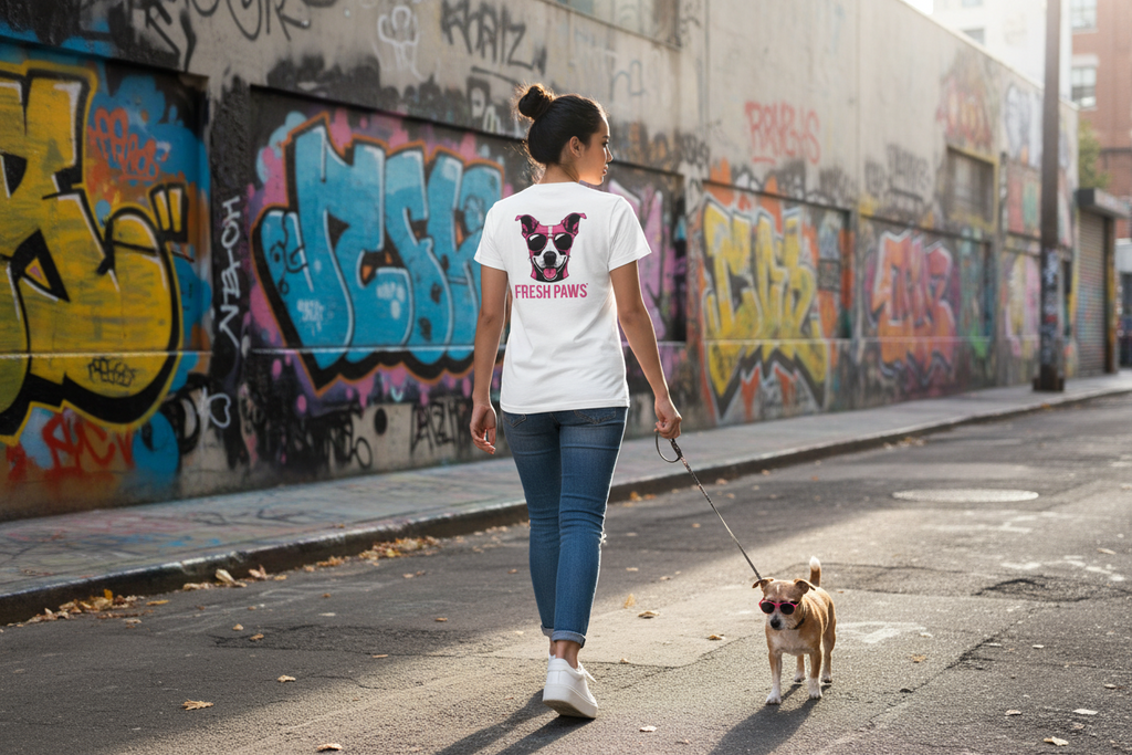 Damen Premium Bio T-Shirt Fresh Paws