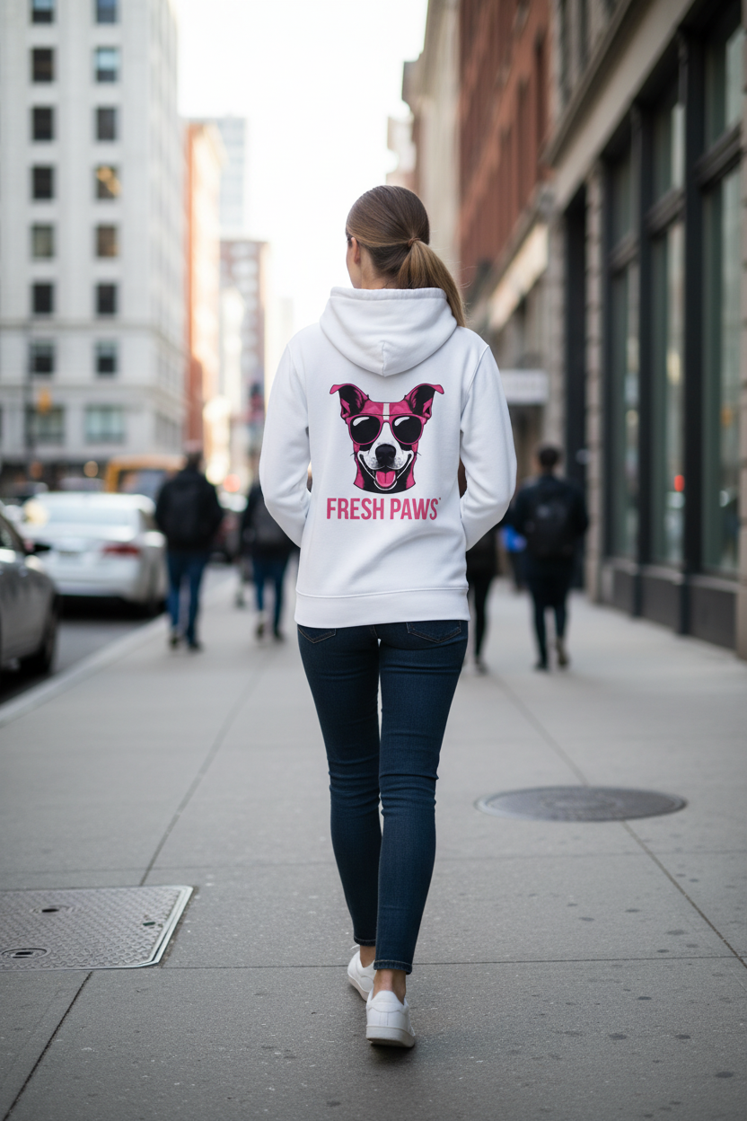 Damen Premium Bio Hoodie Fresh Paws