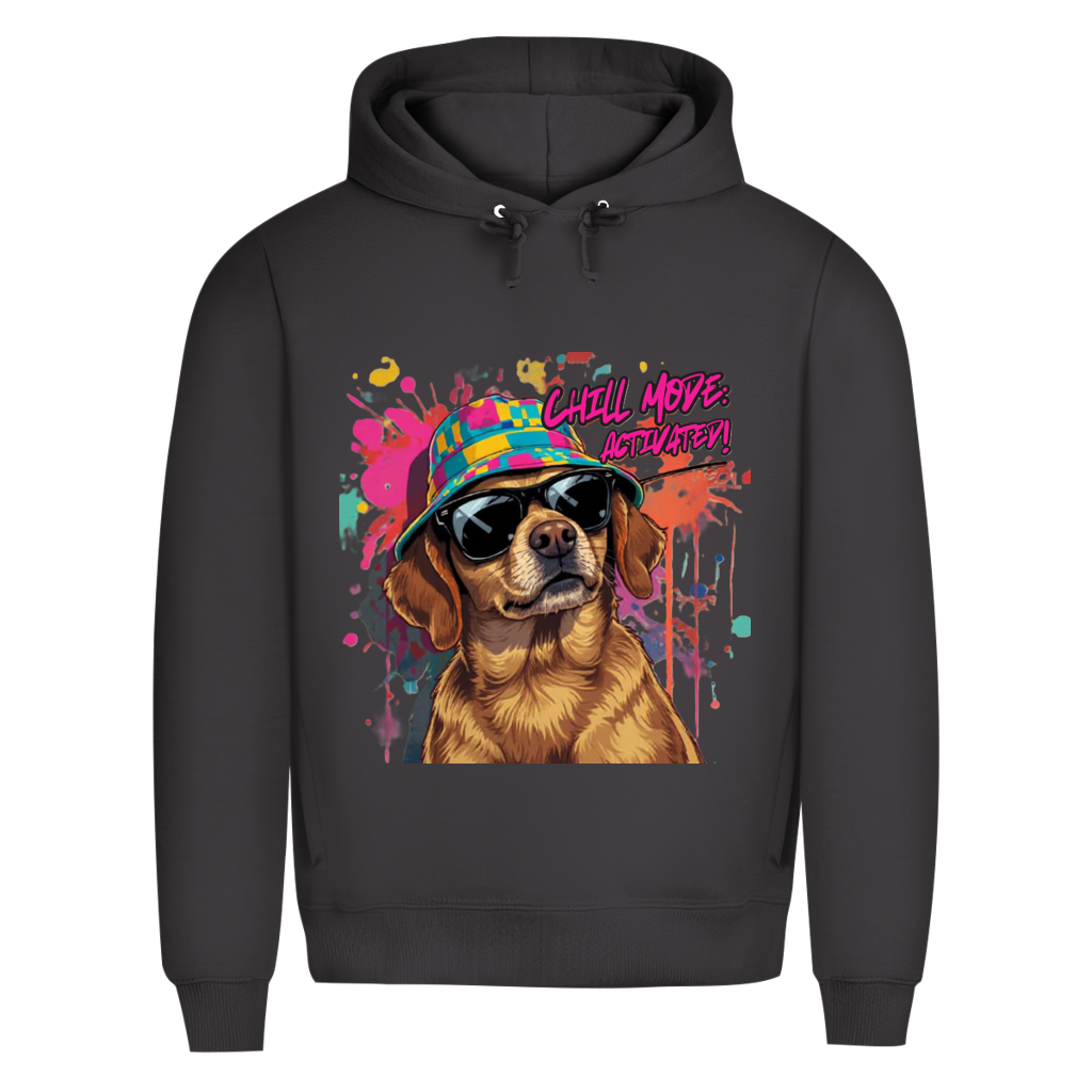 Herren Premium Bio Hoodie Chill Mode Activated Dog