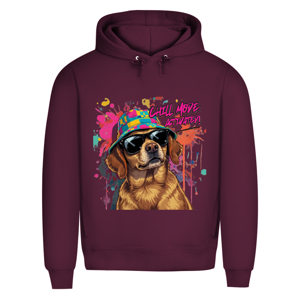 Herren Premium Bio Hoodie Chill Mode Activated Dog