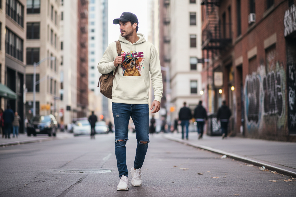 Herren Premium Bio Hoodie Chill Mode Activated Dog