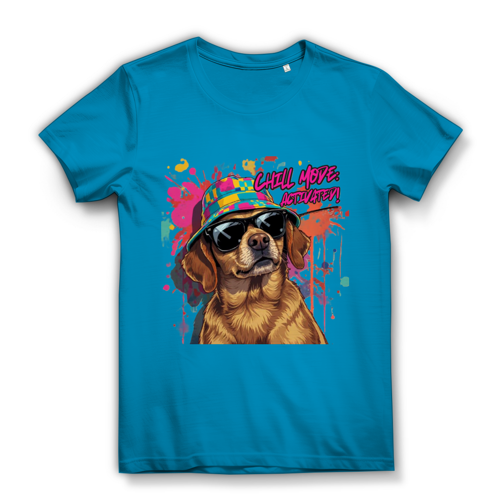 Damen Premium Bio T-Shirt Chill Mode Activated Dog