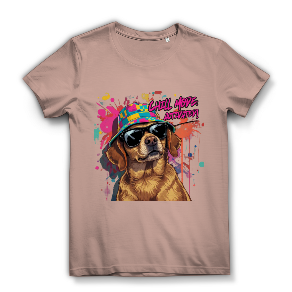 Damen Premium Bio T-Shirt Chill Mode Activated Dog