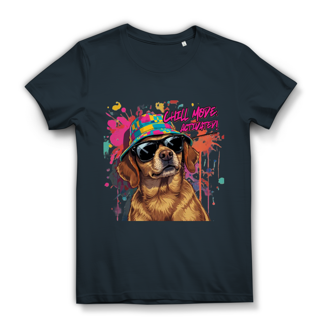 Damen Premium Bio T-Shirt Chill Mode Activated Dog