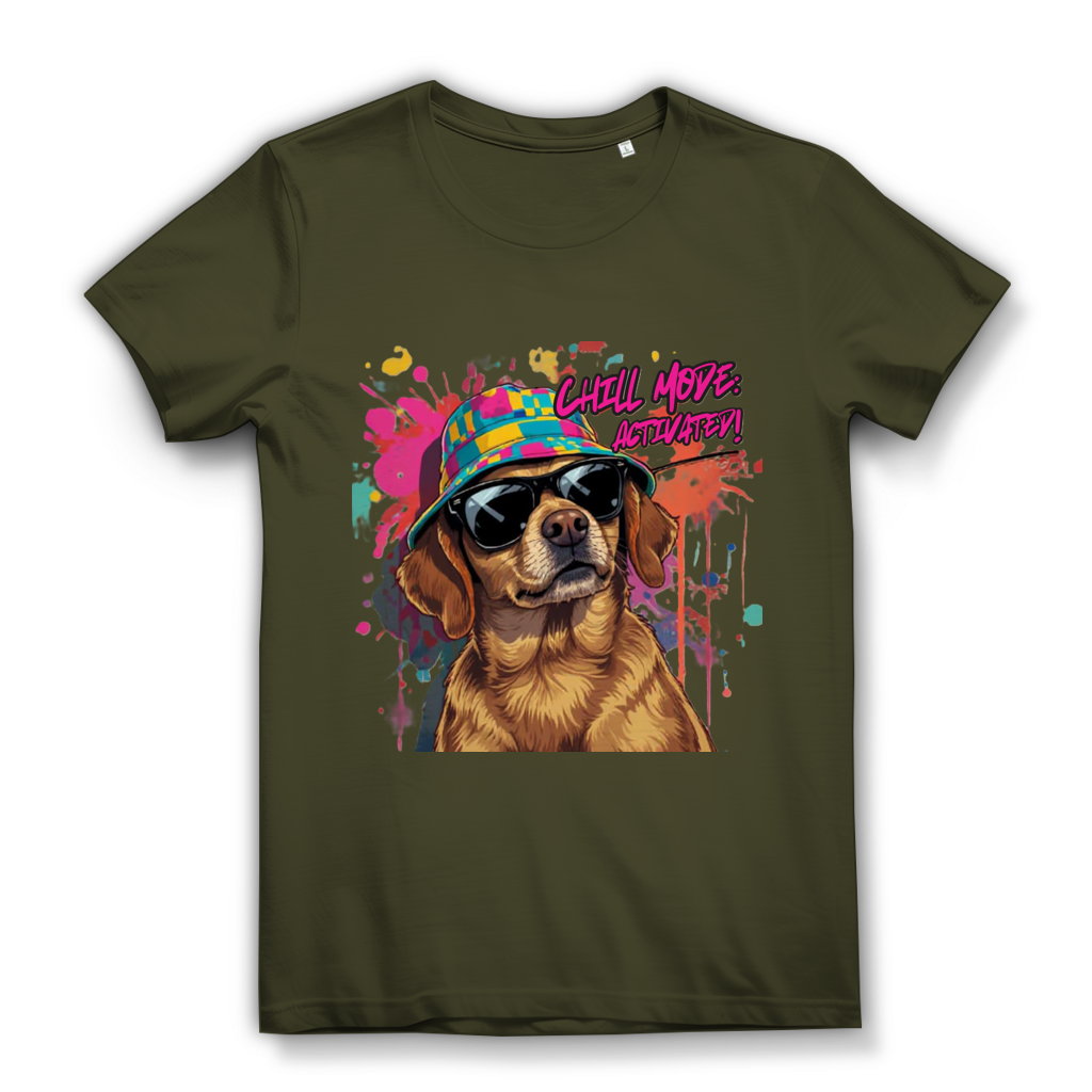 Damen Premium Bio T-Shirt Chill Mode Activated Dog