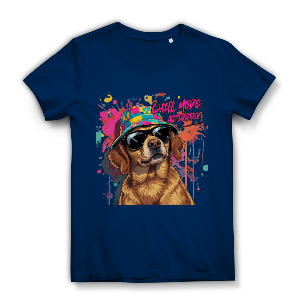 Damen Premium Bio T-Shirt Chill Mode Activated Dog
