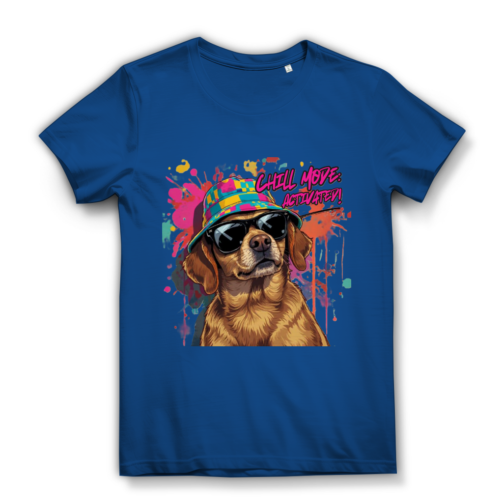Damen Premium Bio T-Shirt Chill Mode Activated Dog