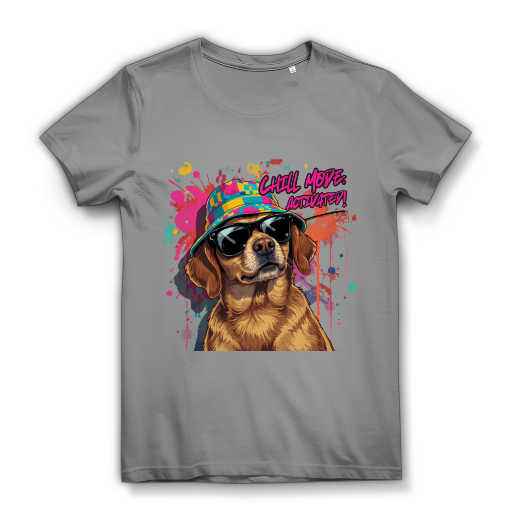 Damen Premium Bio T-Shirt Chill Mode Activated Dog