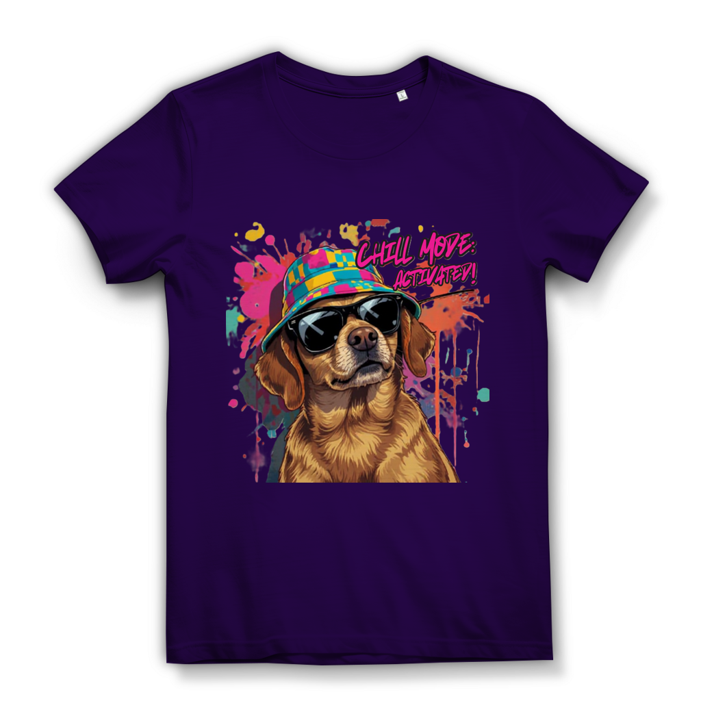 Damen Premium Bio T-Shirt Chill Mode Activated Dog