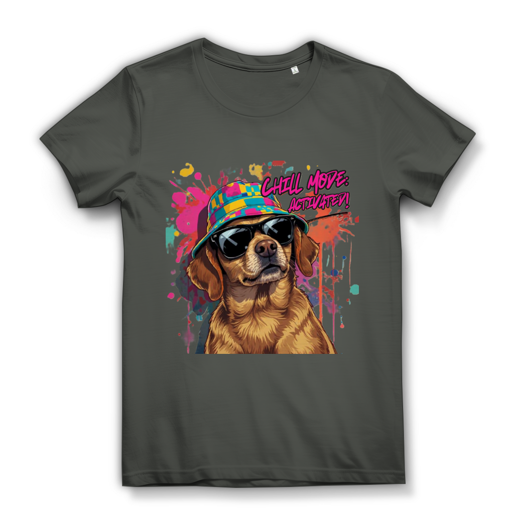 Damen Premium Bio T-Shirt Chill Mode Activated Dog
