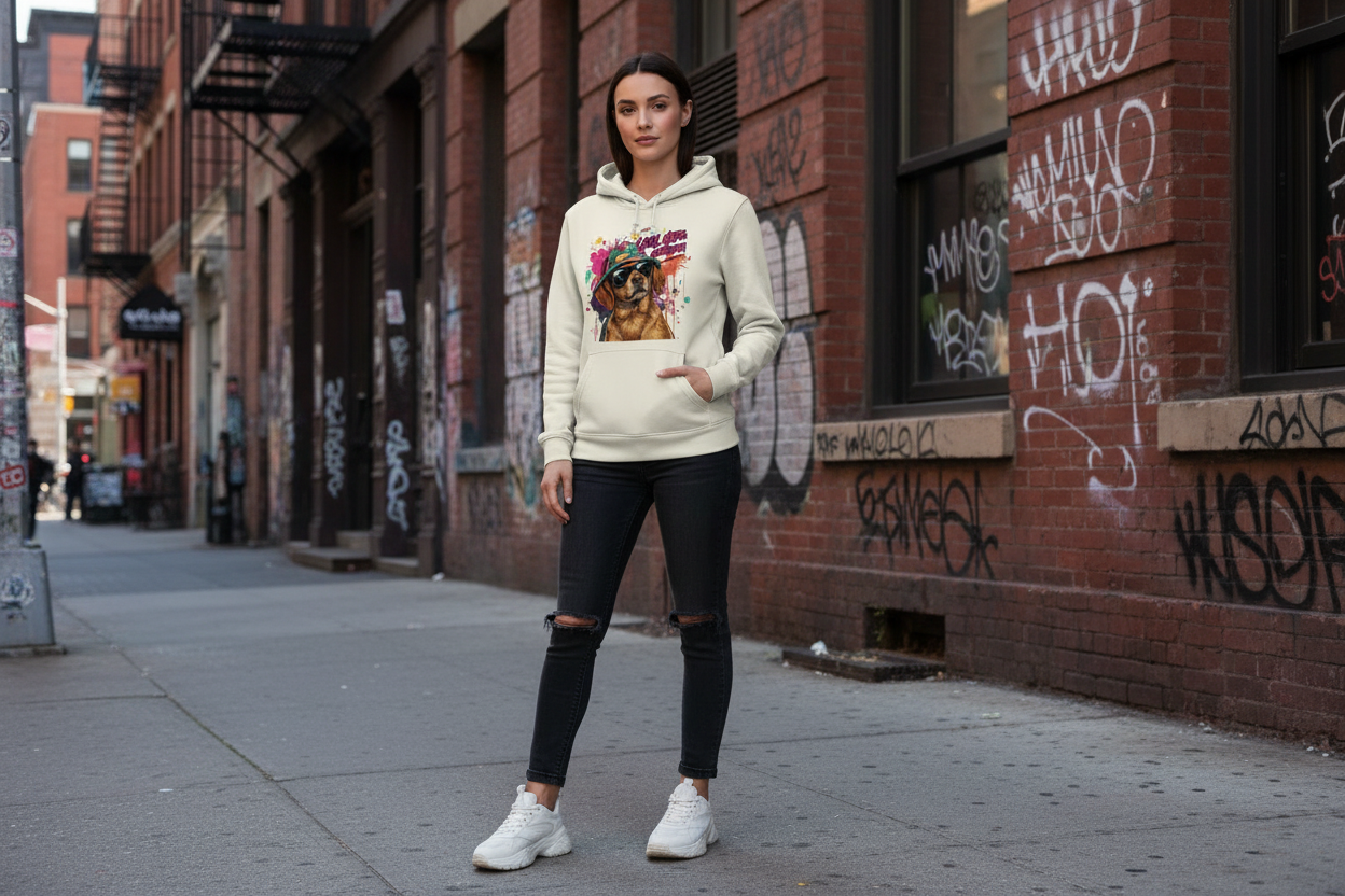 Damen Premium Bio Hoodie Chill Mode Activated Dog