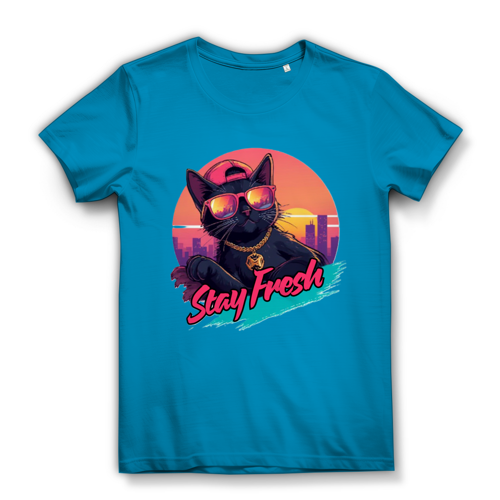 Damen Premium Bio T-Shirt Stay Fresh Cat