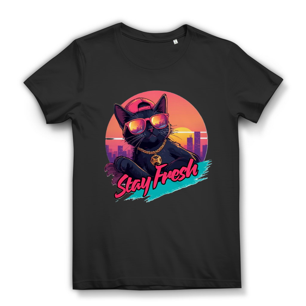 Damen Premium Bio T-Shirt Stay Fresh Cat