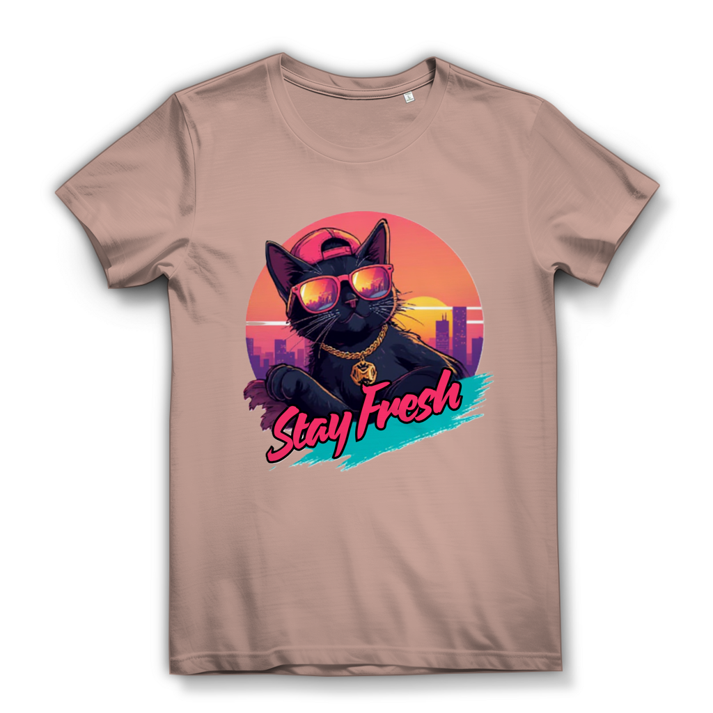 Damen Premium Bio T-Shirt Stay Fresh Cat