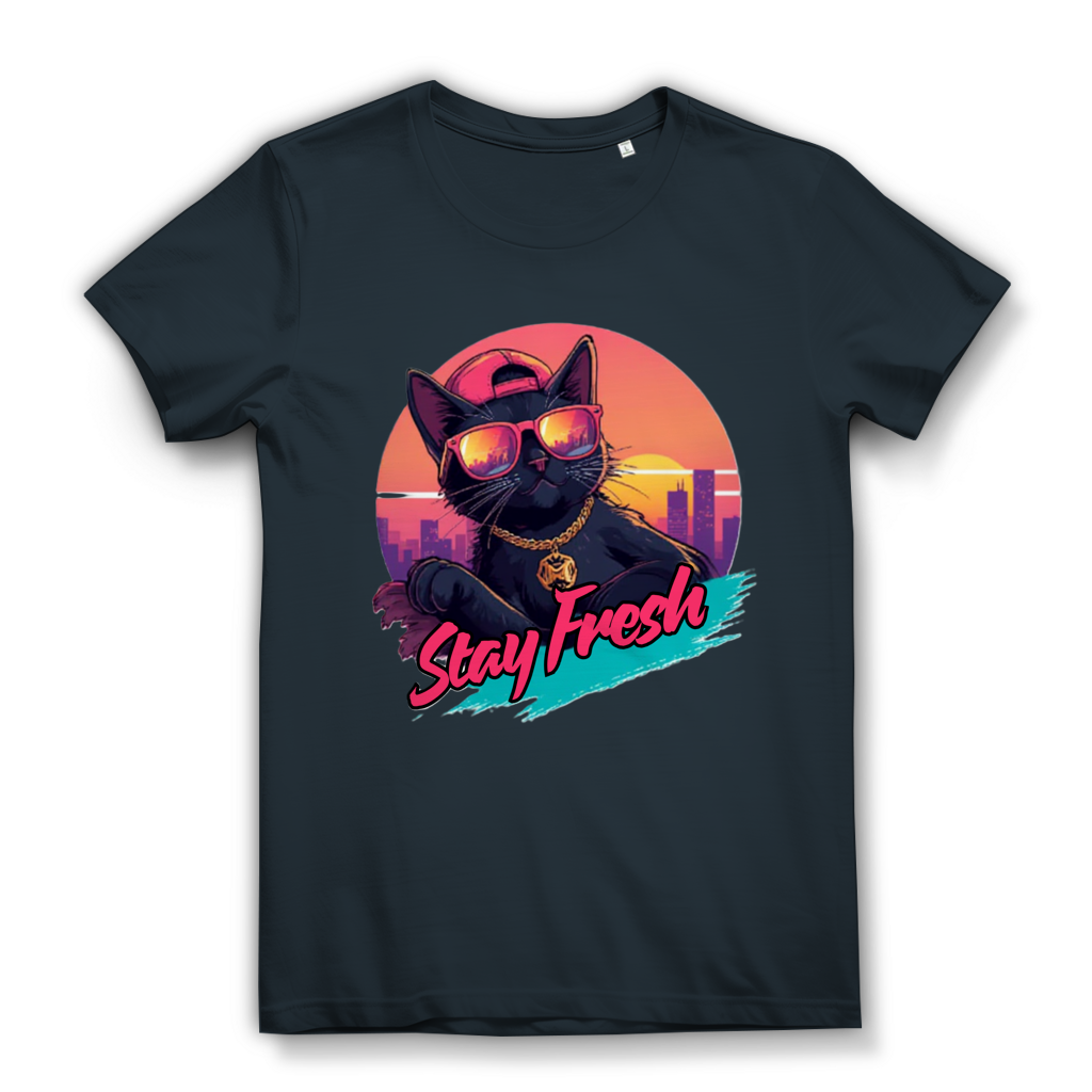 Damen Premium Bio T-Shirt Stay Fresh Cat