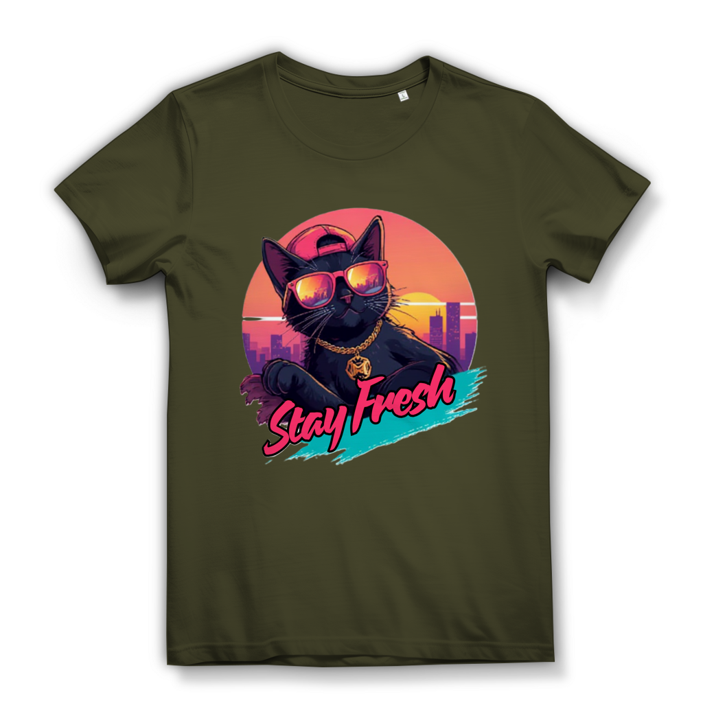Damen Premium Bio T-Shirt Stay Fresh Cat