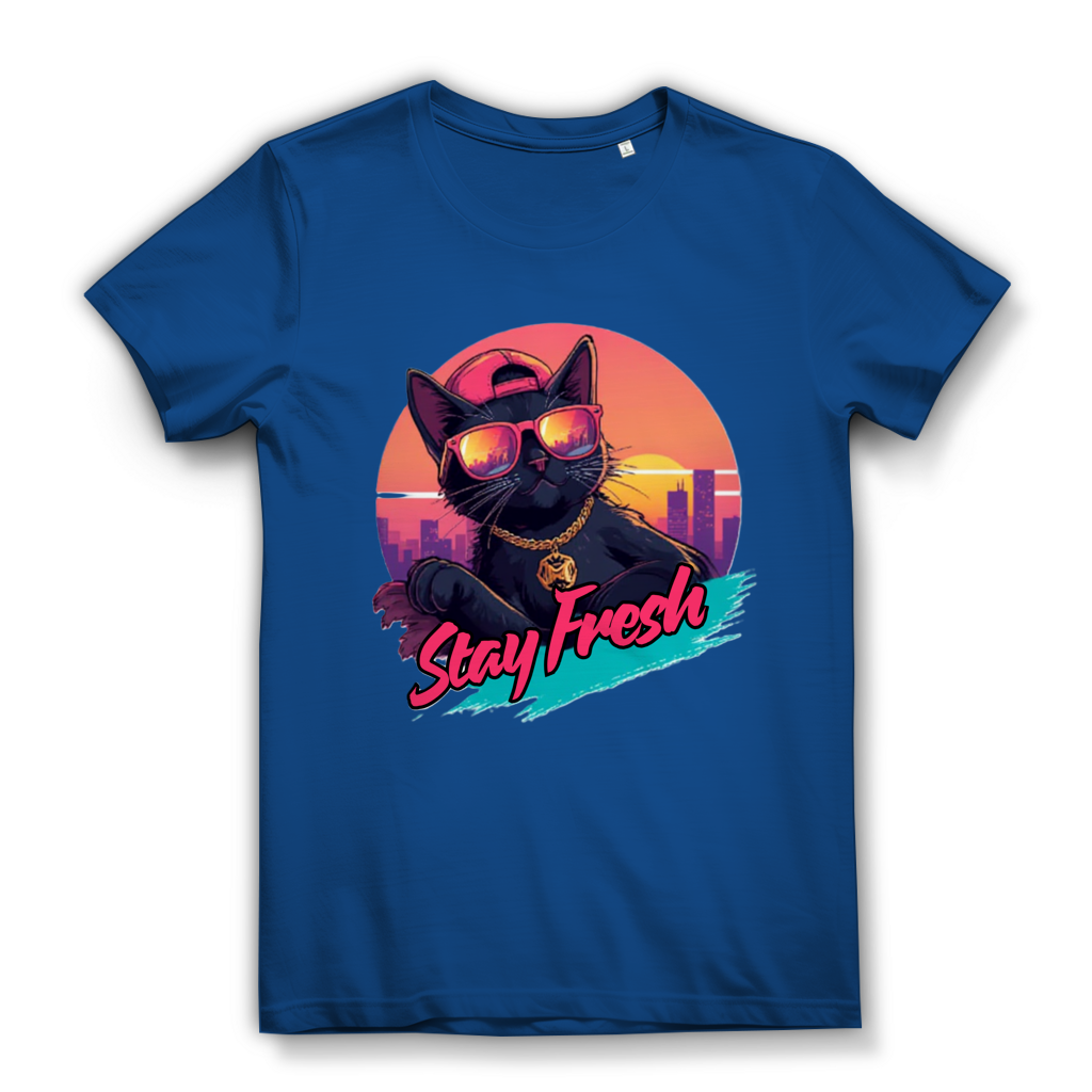 Damen Premium Bio T-Shirt Stay Fresh Cat