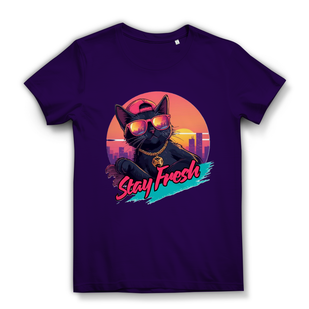 Damen Premium Bio T-Shirt Stay Fresh Cat