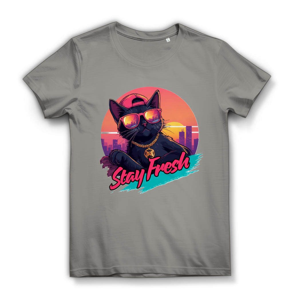 Damen Premium Bio T-Shirt Stay Fresh Cat
