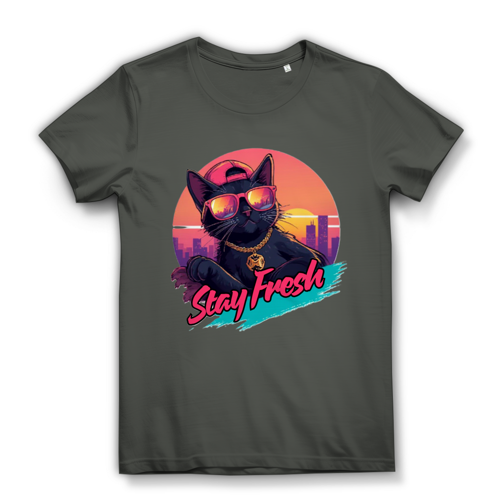 Damen Premium Bio T-Shirt Stay Fresh Cat