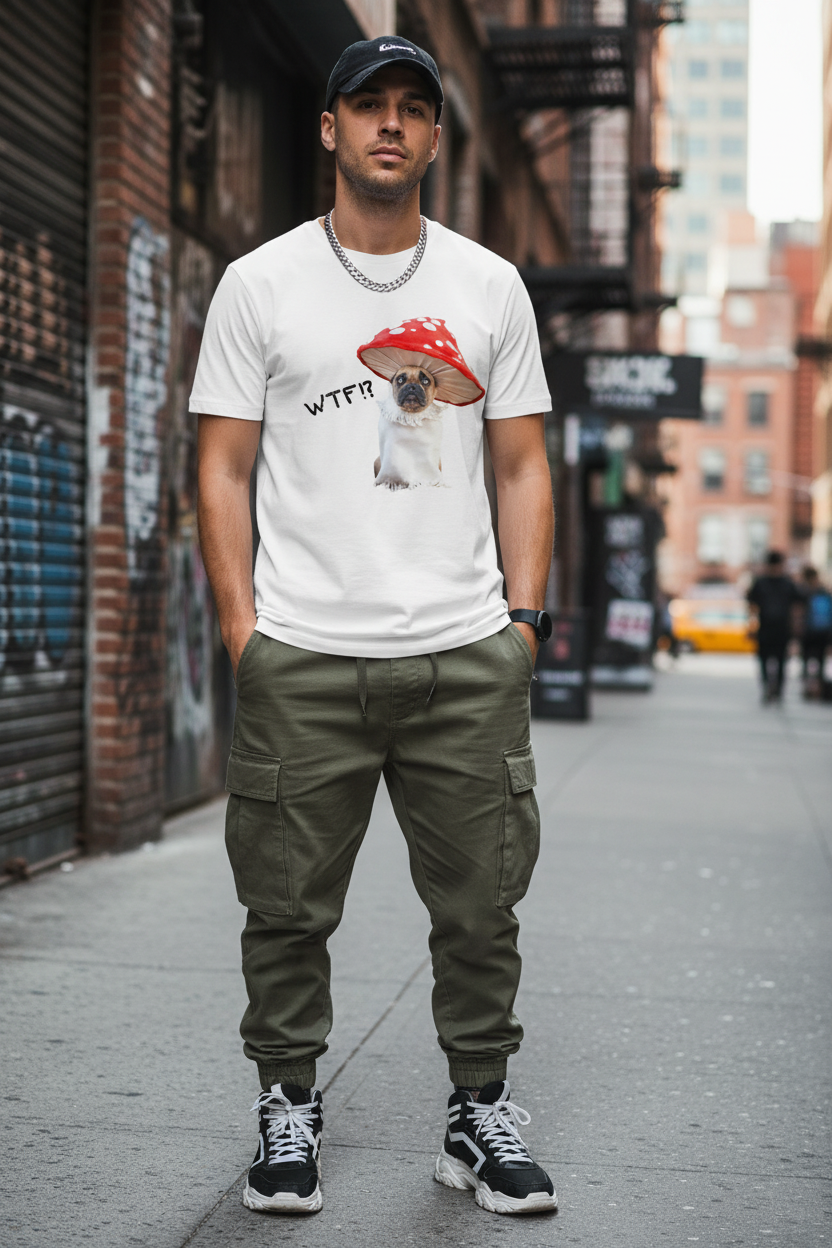 Herren Premium Bio T-Shirt Mushroom Dog