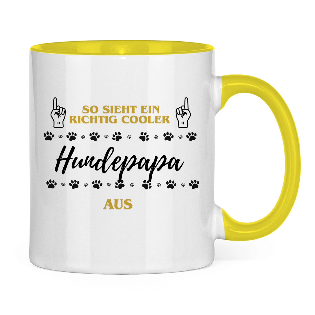 Tasse zweifarbig Cooler Hundepapa