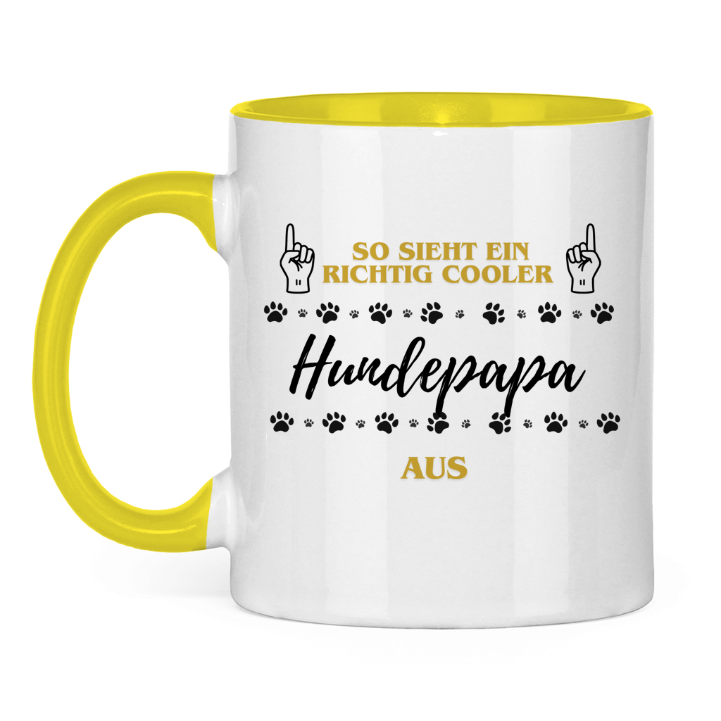 Tasse zweifarbig Cooler Hundepapa