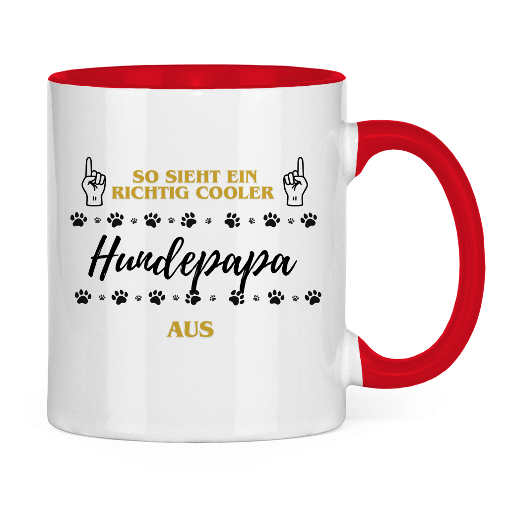 Tasse zweifarbig Cooler Hundepapa