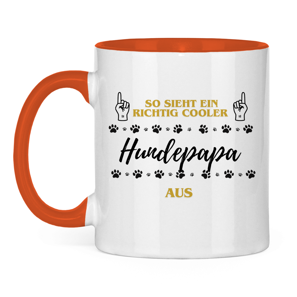 Tasse zweifarbig Cooler Hundepapa