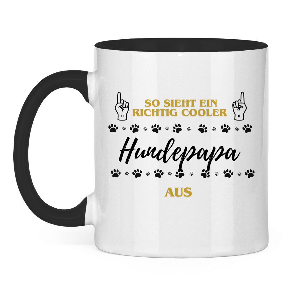 Tasse zweifarbig Cooler Hundepapa