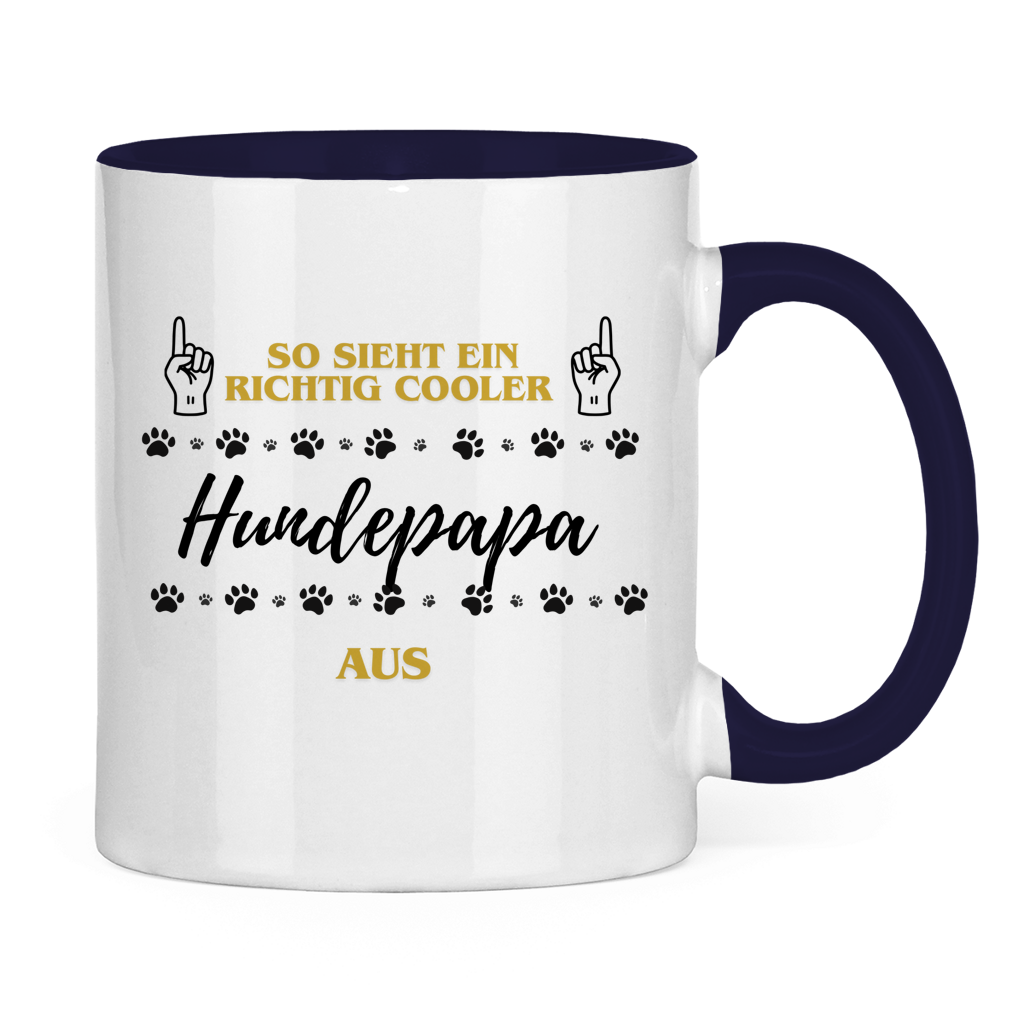 Tasse zweifarbig Cooler Hundepapa