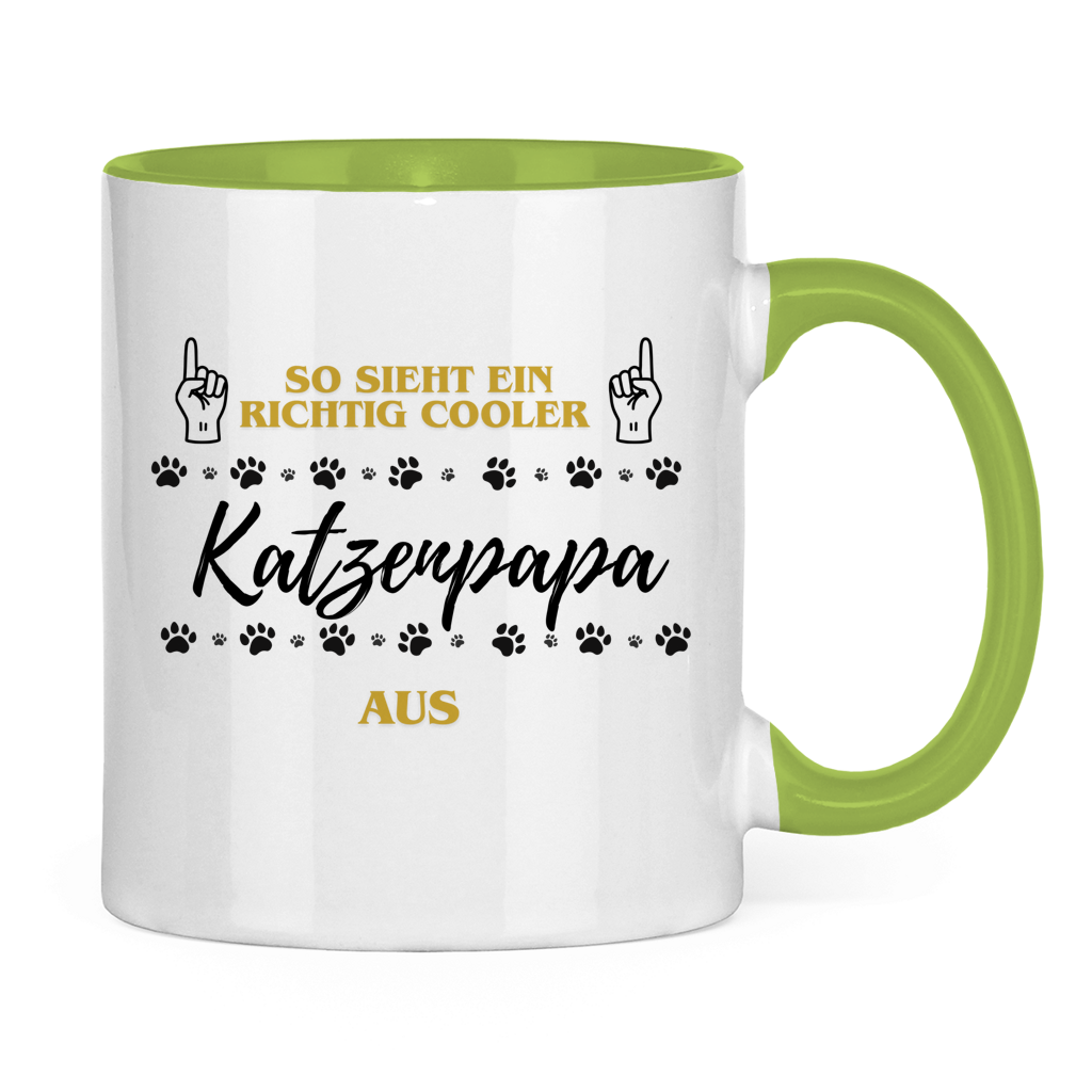 Tasse zweifarbig Cooler Katzenpapa