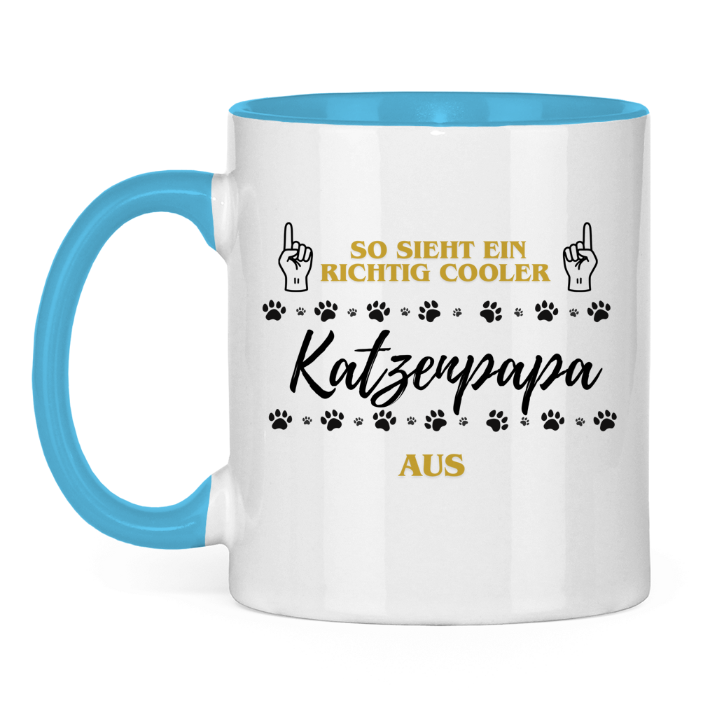 Tasse zweifarbig Cooler Katzenpapa