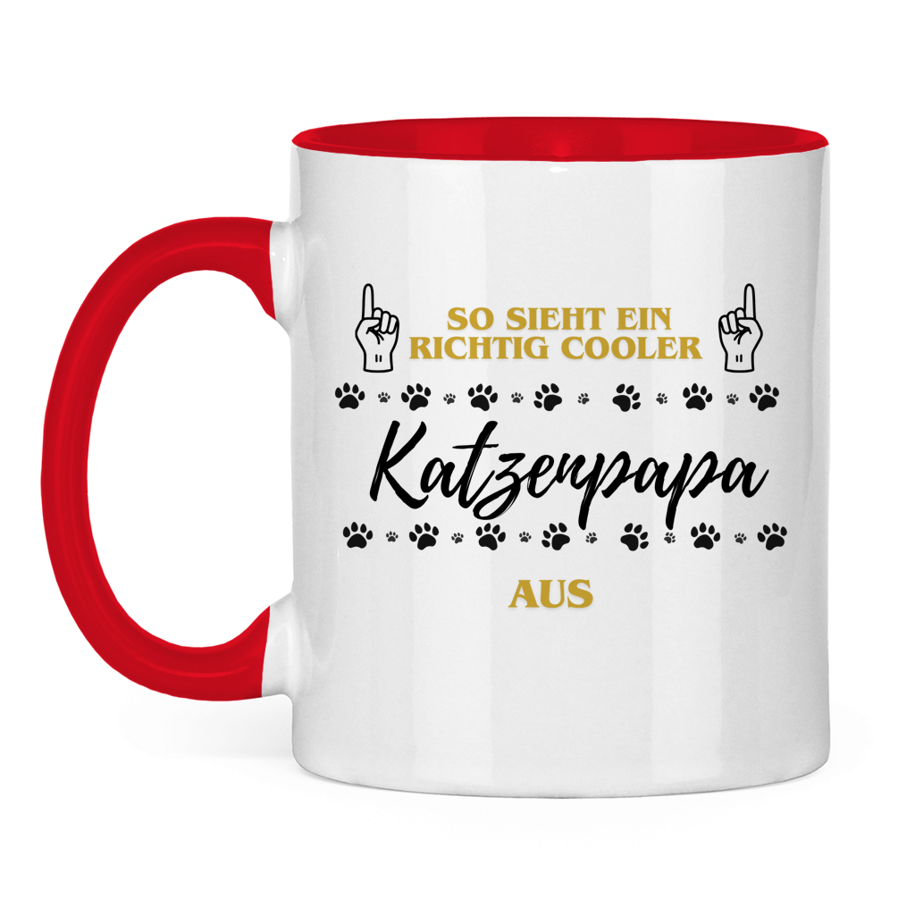 Tasse zweifarbig Cooler Katzenpapa