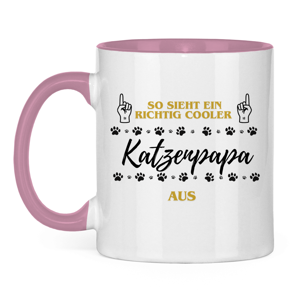 Tasse zweifarbig Cooler Katzenpapa