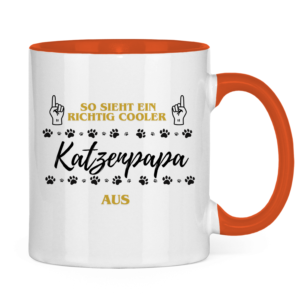 Tasse zweifarbig Cooler Katzenpapa