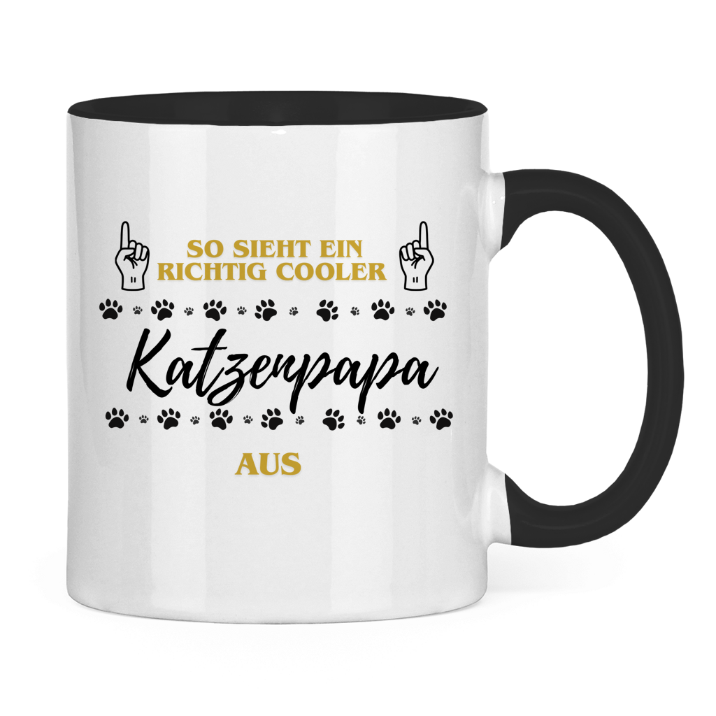 Tasse zweifarbig Cooler Katzenpapa