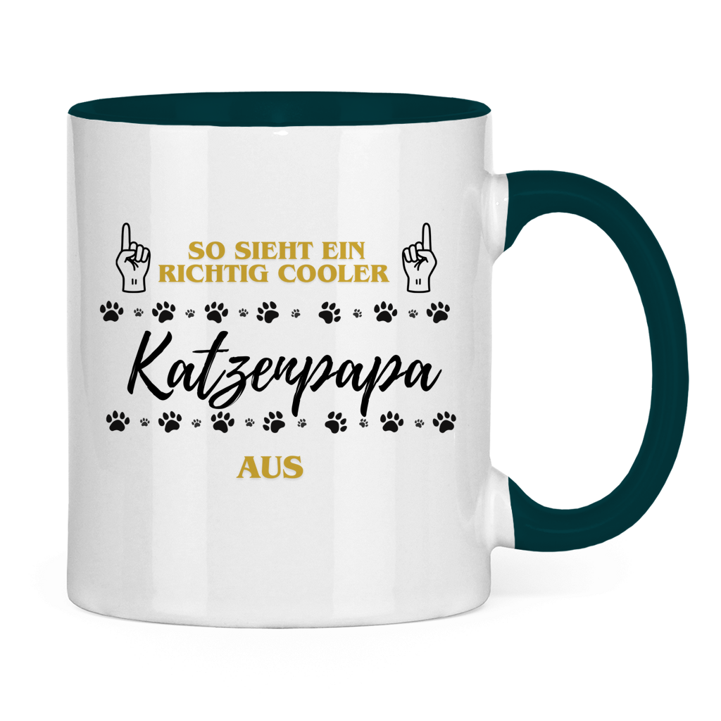 Tasse zweifarbig Cooler Katzenpapa