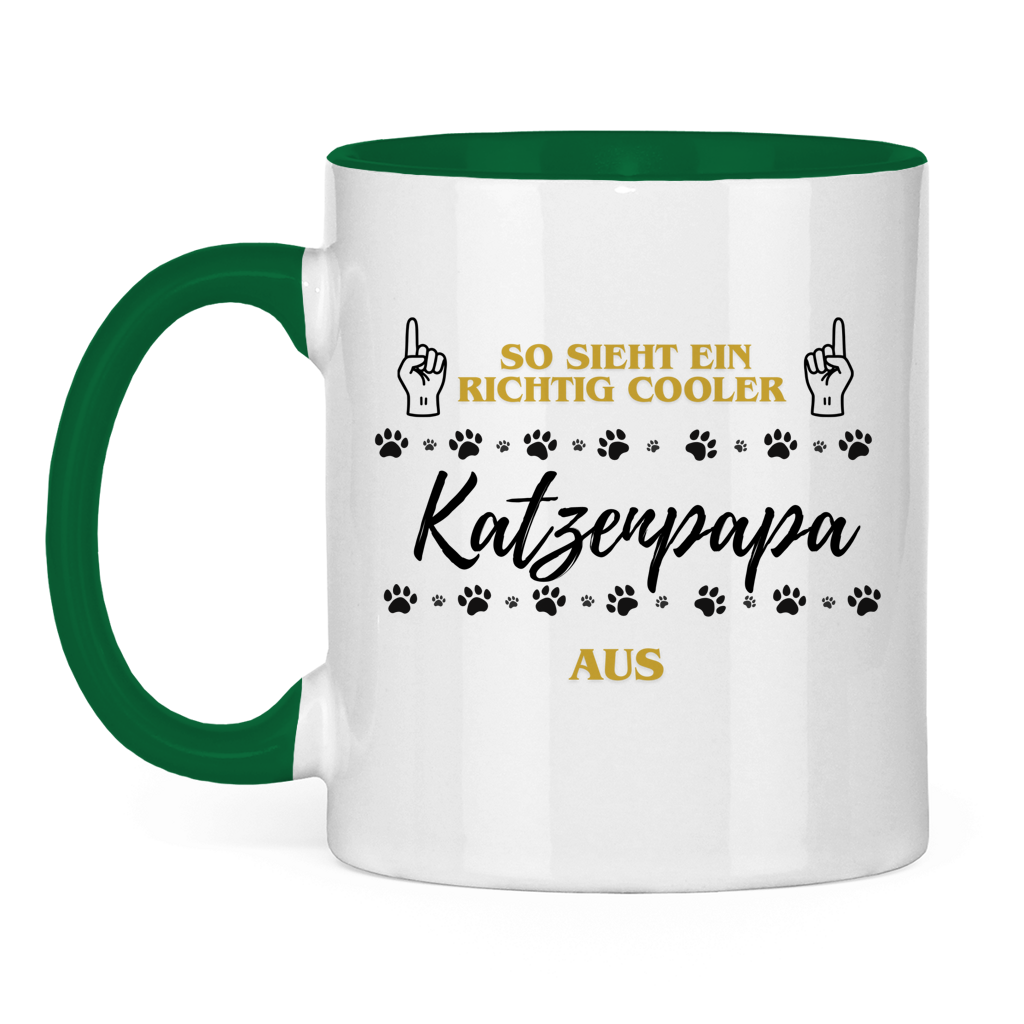 Tasse zweifarbig Cooler Katzenpapa