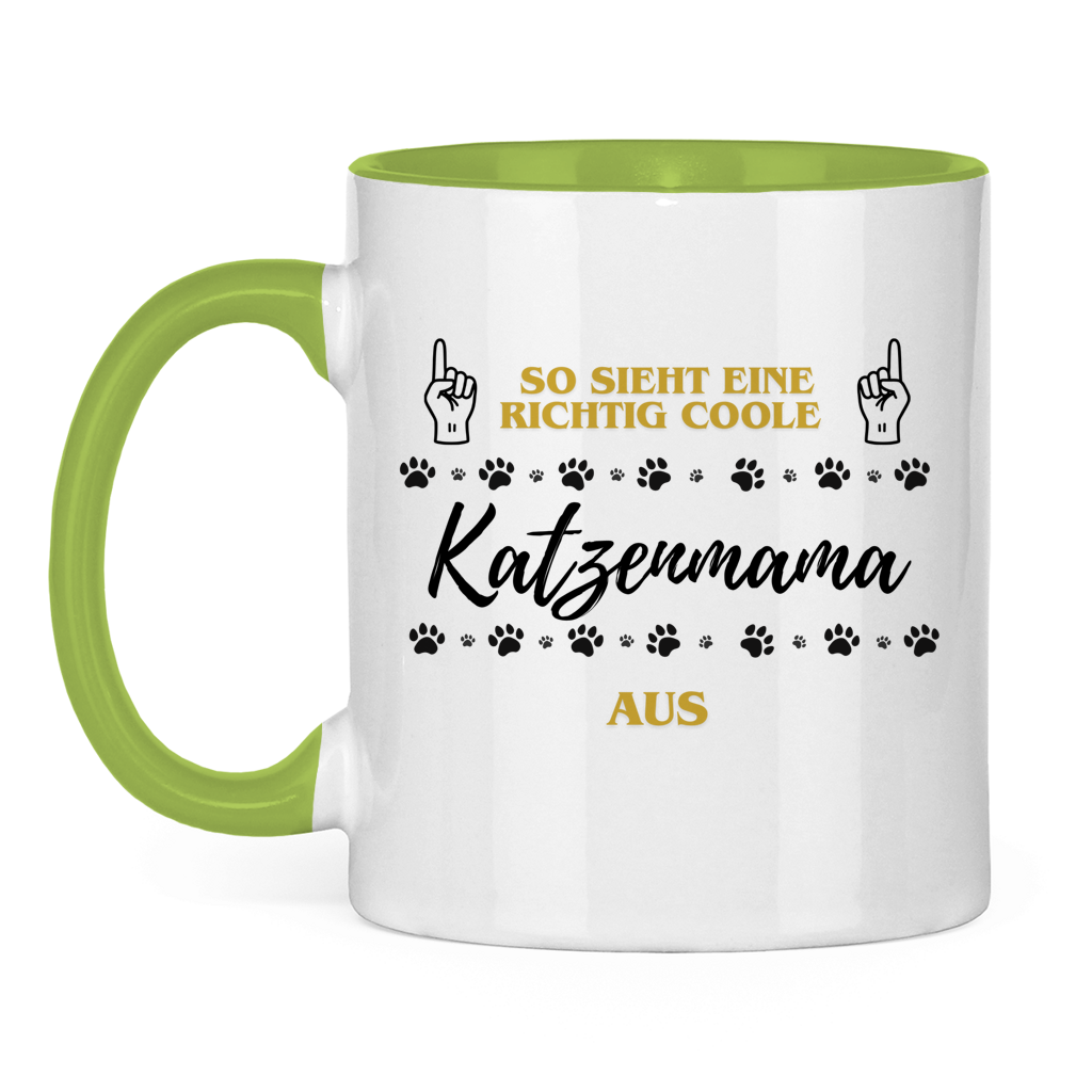Tasse zweifarbig Coole Katzenmama