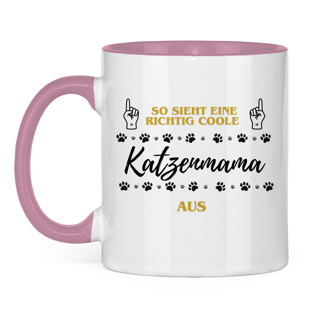 Tasse zweifarbig Coole Katzenmama