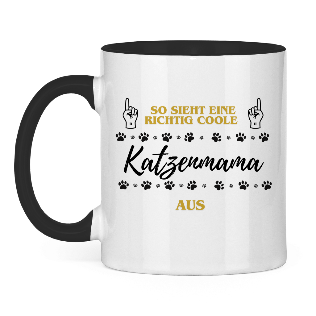 Tasse zweifarbig Coole Katzenmama
