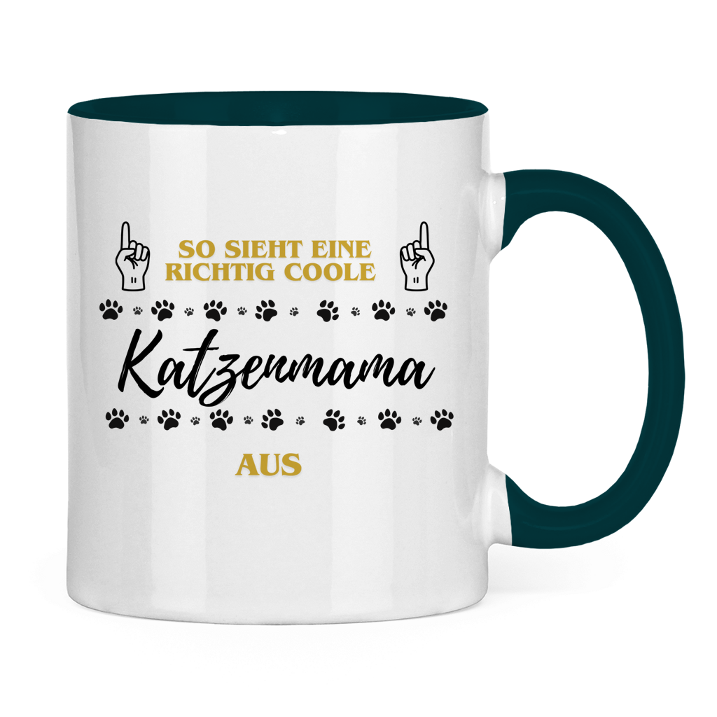 Tasse zweifarbig Coole Katzenmama