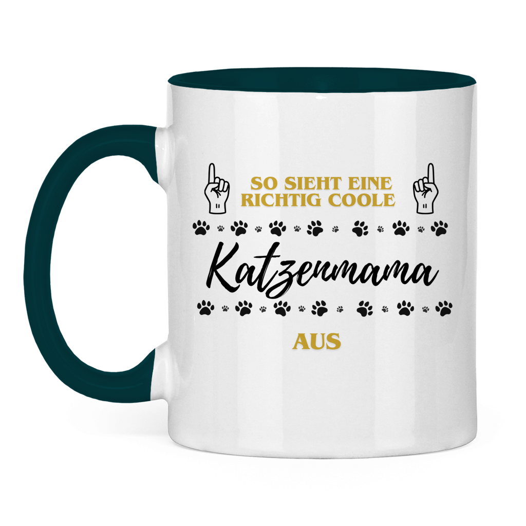 Tasse zweifarbig Coole Katzenmama