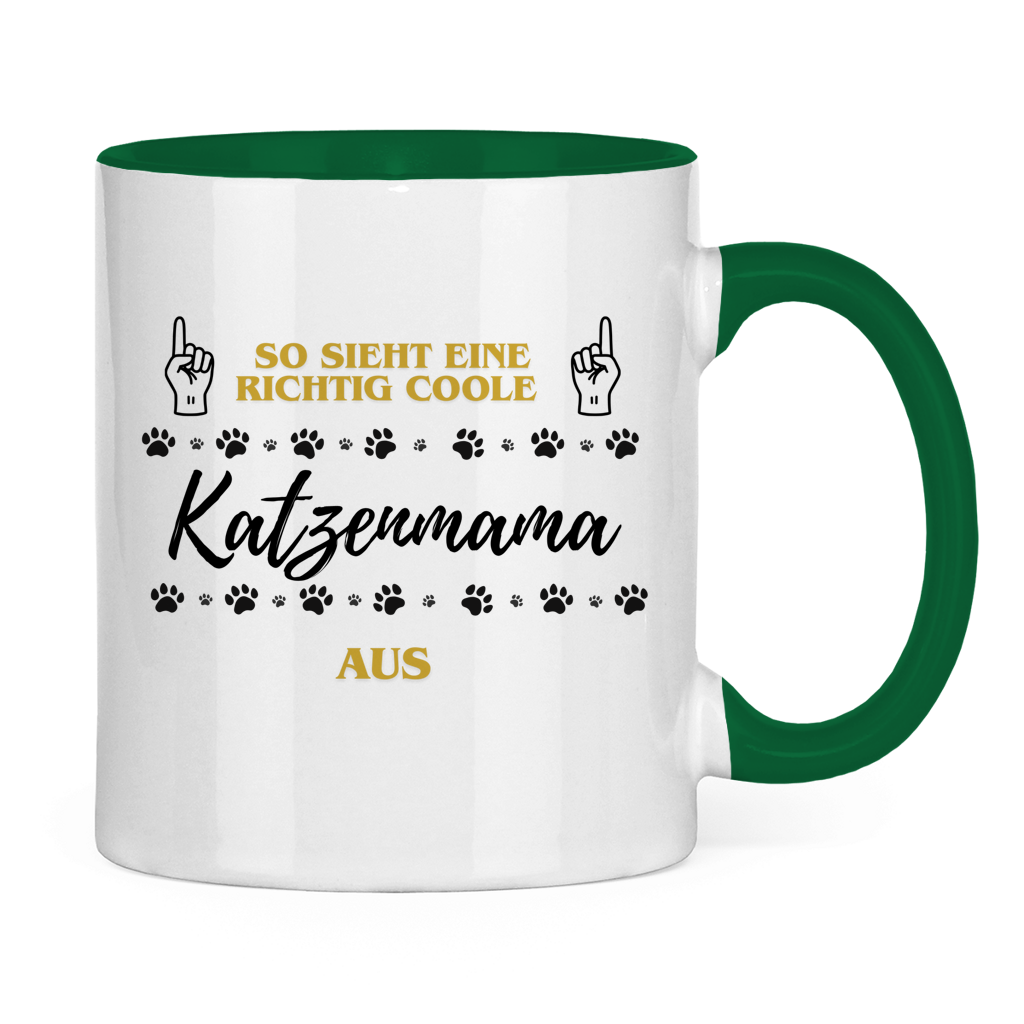 Tasse zweifarbig Coole Katzenmama